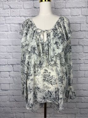 Victoria’s Secret Toile de Jouy Print Night Shirt Vintage Gold label size S